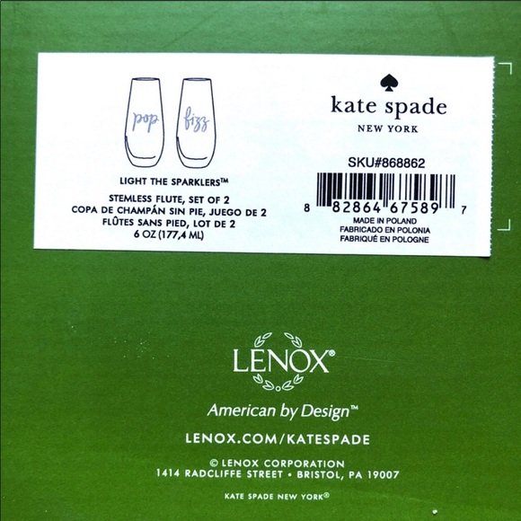 New 2 Kate Spade Lenox Pop Fizz Champagne Glasses - Picture 3 of 3